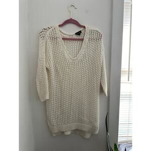 TOPSHOP Women's White Crochet Sweater | Size 2